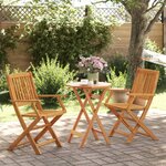 vidaXL Ensemble de bistro pliable 3 Pièces bois d'acacia solide