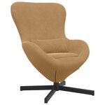 Fauteuil Oeuf en Velours Marron