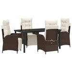 vidaXL Ensemble de salle à manger de jardin 5 pièces en Rattan Poly Brun