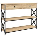 vidaXL Table console chêne sonoma 100x28x75 cm bois d'ingénierie