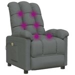 vidaXL Fauteuil de massage Gris foncé Tissu
