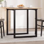 vidaXL Table à manger cadre en O 80x80x75 cm bois de pin massif fonte