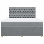 vidaXL Sommier à lattes de lit avec matelas Gris clair 180x200cm Tissu