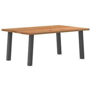 vidaXL Table à manger marron clair bois de chêne massif rectangulaire