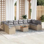 vidaXL Ensemble de canapé de jardin 11 Pièces beige et gris clair