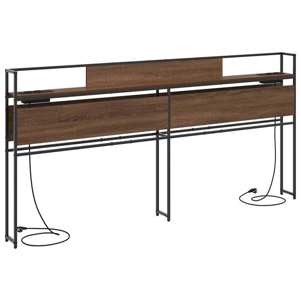 vidaXL Tête de lit de rangement Chêne marron 200 cm Bois d'ingénierie