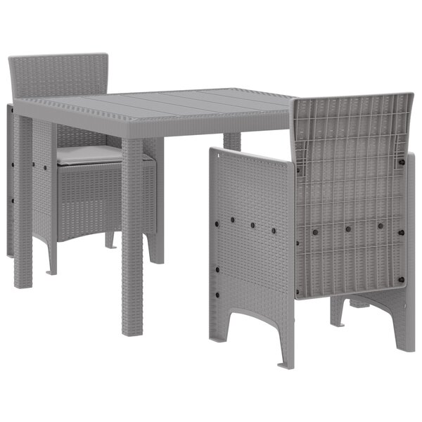 vidaXL Ensemble jardin 3 pièces avec coussins gris clair en poly rotin