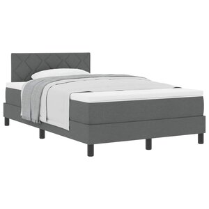 vidaXL Lit à ressorts avec tête de lit Gris foncé 120 x 190 cm tissu