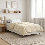 vidaXL Duvet d'été simple Matelassé Crème 155 x 200 cm Microfibre