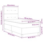 vidaXL Lit à ressorts avec matelas Bleu foncé 90 x 190 cm Velours
