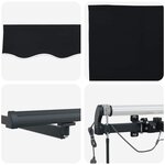 vidaXL Auvent Rétractable with Noir 400 × 350 cm tissu
