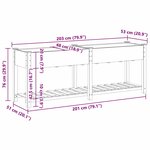 vidaXL Cache-pot de jardin avec étagère Beige 203 x 53 x 76.5 cm