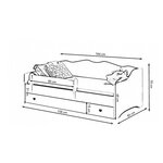 Lit enfant Emma Blanc + gigogne 160x80 cm avec matelas