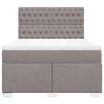 vidaXL Sommier à lattes de lit avec matelas Taupe 140x190 cm Tissu