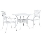 Ensemble Bistro de Jardin 3 Pièces vidaXL en Aluminium Blanc