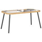 Set de Salle à Manger de Jardin 2 Pièces avec Coussins en Poly Rattan Naturel