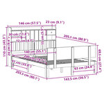 vidaXL Lit bibliothèque sans matelas 140x200 cm bois massif de pin