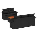 vidaXL Ensemble de canapé de jardin Manuel 6 Pièces Noir 55 x 55 x 37 cm
