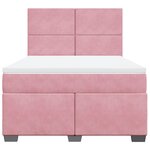 vidaXL Sommier à lattes de lit avec matelas Rose 140x190 cm Velours