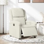 vidaXL Fauteuil inclinable électrique Crème Velours