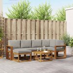 vidaXL Ensemble de canapés d'extérieur 7 pc Gris Naturel et Clair