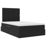 vidaXL Lit avec rangement et matelas Noir 120 x 190 cm Velours