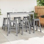vidaXL Ensemble de bar de jardin 6 Pièces Gris clair HDPE