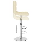 vidaXL Tabouret de bar Crème Tissu