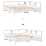 vidaXL Lit bibliothèque sans matelas blanc 180x200 cm bois pin massif