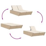 vidaXL Chaise longue double avec coussins beige résine tressée
