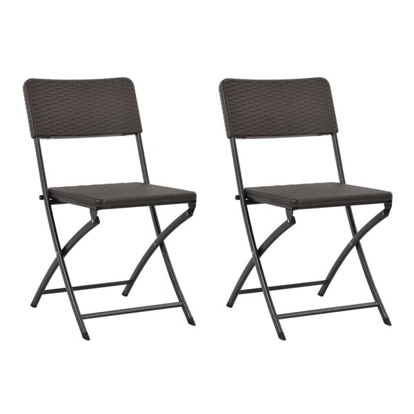vidaXL Chaises pliables de jardin 2 Pièces PEHD et acier