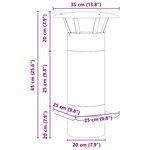vidaXL Extension de Conduit Argent 35 x 35 x 65 cm Acier inoxydable
