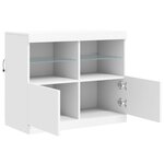 vidaXL Buffet avec lumières LED blanc 81x37x67 cm