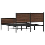 vidaXL Cadre de lit en métal sans matelas chêne marron 140x200 cm