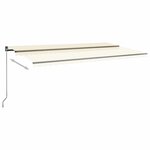 vidaXL Auvent automatique avec capteur de vent et LED 600x300 cm Crème