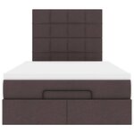 vidaXL Cadre de lit ottoman avec matelas marron foncé 120x200 cm tissu