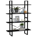 vidaXL Bibliothèque à 4 niveaux Noir 100x30x140 cm Bois de pin massif