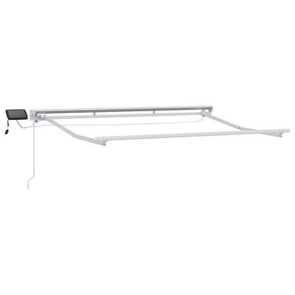 vidaXL Cadre de store manuel avec LEDs Blanc 2 5 x 2 m Aluminium