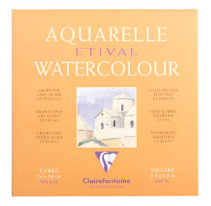 Bloc Etival grain fin 24x24 25F 300g encollé 4 côtés CLAIREFONTAINE