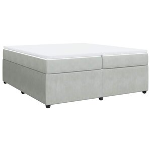 vidaXL Sommier à lattes de lit et matelas Gris clair 200x200cm Velours