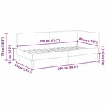 vidaXL Cadre de lit d'angle avec tête de lit Gris foncé 80 cm x 200 cm