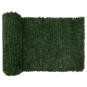 vidaXL Clôture Artificielle Vert foncé 1 x 6 m PVC et Acier