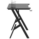 Bureau table poste de travail meuble d'ordinateur informatique étude de jeu avec pieds en forme de Y 110 x 60 x 75 cm noir 02_0023771