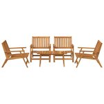 vidaXL Ensemble de repas extérieur 5 Pièces Marron Bois d'acacia massif