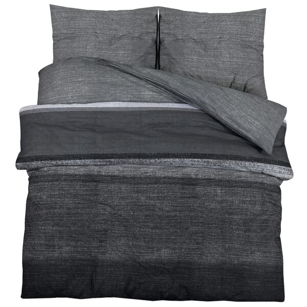 vidaXL Ensemble de housse de couette gris foncé 140x200 cm Coton