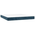 vidaXL Sommier à lattes de lit et matelas Bleu foncé 160x200cm Velours