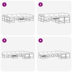 vidaXL Ensemble de canapés d'extérieur 10 pc Blanc et crème