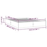 vidaXL Cadre de lit bois massif 150x200 cm très grand