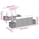 vidaXL Ensemble de Canapés de Jardin 6 pièces avec Coussins Beige Rattan Poly Acacia