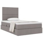 vidaXL Lit avec rangement et matelas Taupe 120 x 190 cm tissu